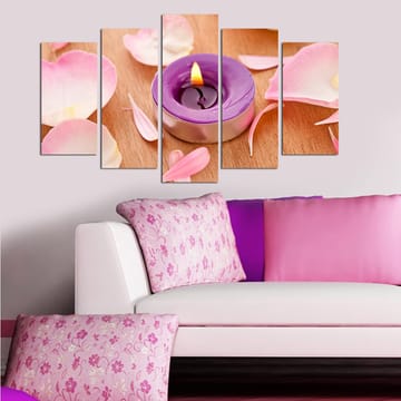 Dekorativ MDF-maling 5-Deler 20x60 cm - Flerfarget - Interiør - Maleri & posters - Lerretsbilder