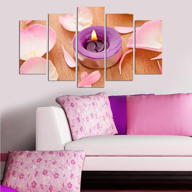 Dekorativ MDF-maling 5-Deler 20x60 cm - Flerfarget - Interiør - Maleri & posters - Lerretsbilder