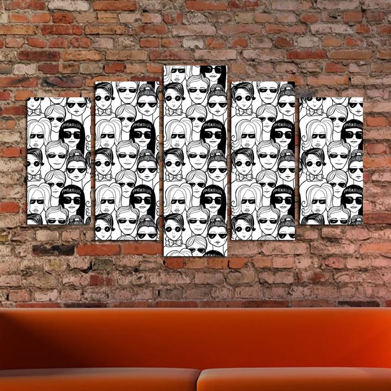 Dekorativ MDF-maling 5-Deler 20x60 cm - Flerfarget - Interiør - Maleri & posters - Lerretsbilder