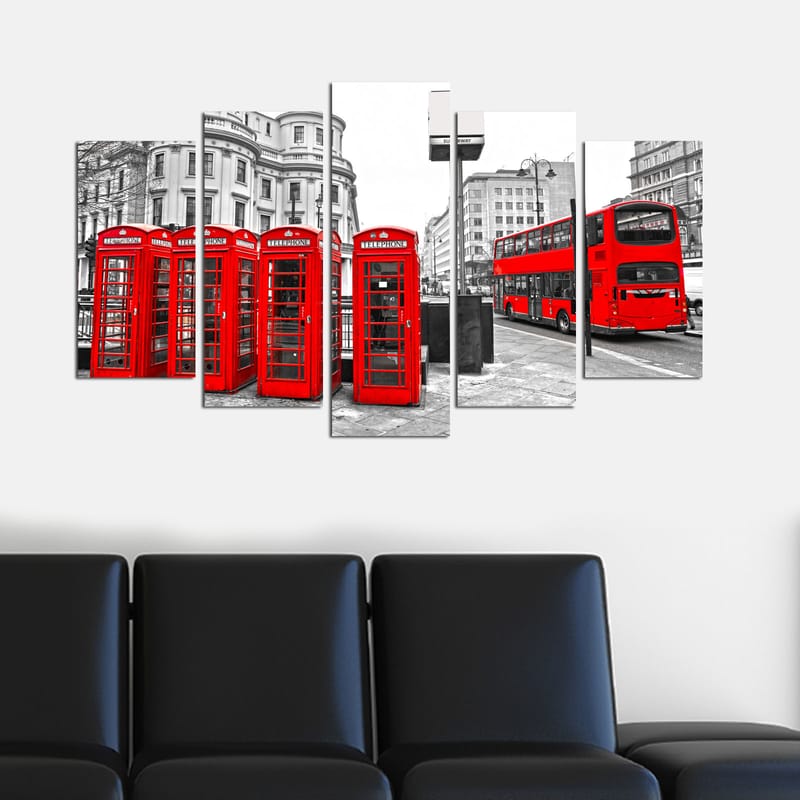 Dekorativ MDF-maling 5-Deler 20x60 cm - Flerfarget - Interiør - Maleri & posters - Lerretsbilder