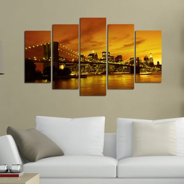 Dekorativ MDF-maling 5-Deler 20x60 cm - Flerfarget - Interiør - Maleri & posters - Lerretsbilder