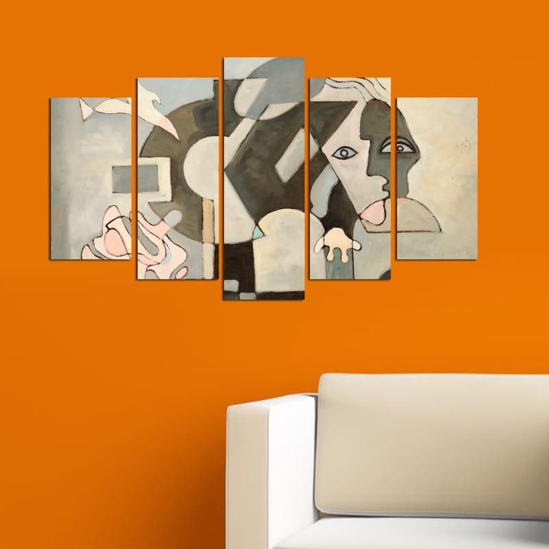 Dekorativ MDF-maling 5-Deler 20x60 cm - Flerfarget - Interiør - Maleri & posters - Lerretsbilder