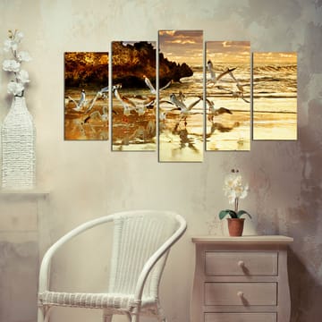 Dekorativ MDF-maling 5-Deler 20x60 cm - Flerfarget - Interiør - Maleri & posters - Lerretsbilder