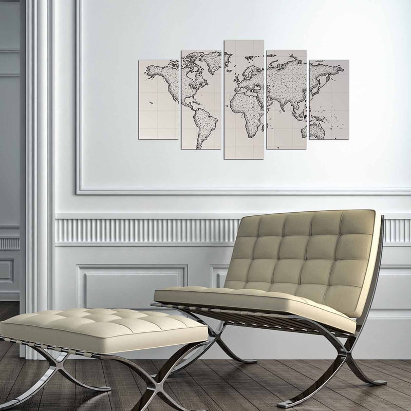 Dekorativ MDF-maling 5-Deler 20x60 cm - Flerfarget - Interiør - Maleri & posters - Lerretsbilder