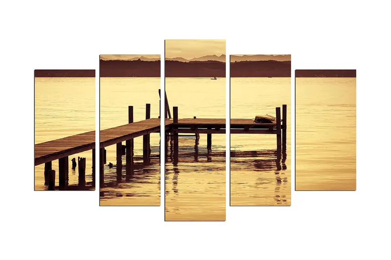 Dekorativ MDF-maling 5-Deler 20x60 cm, Flerfarget