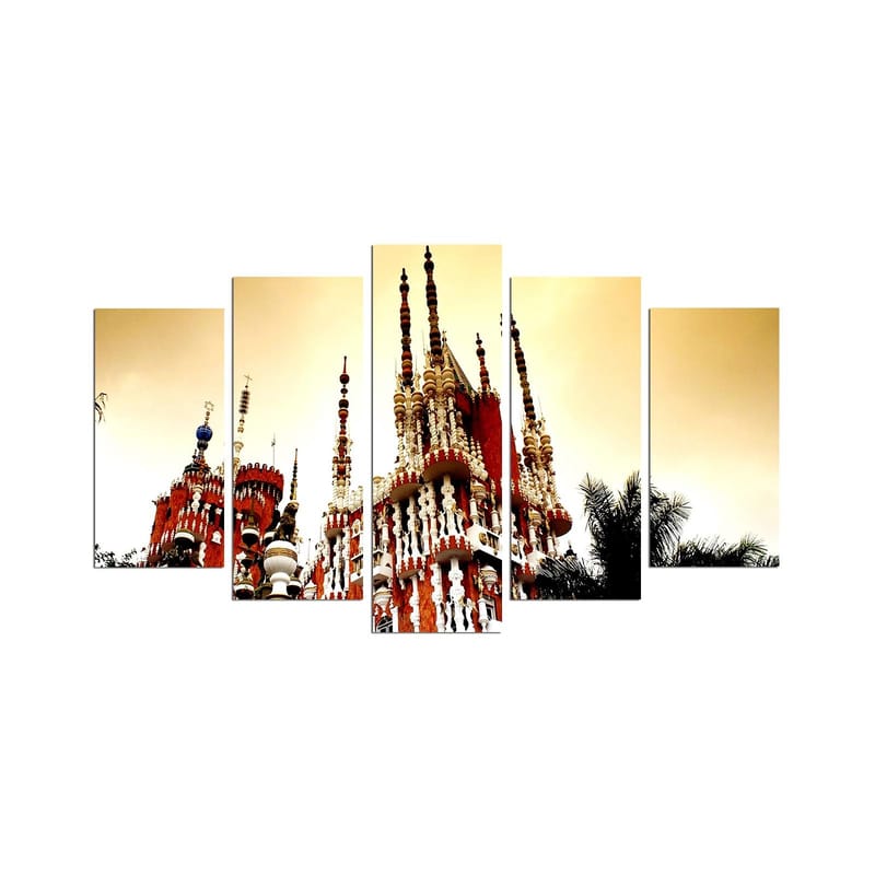 Dekorativ MDF-maling 5-Deler 20x60 cm, Flerfarget