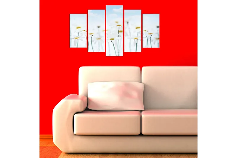 Dekorativ MDF-maling 5-Deler 20x60 cm, Flerfarget