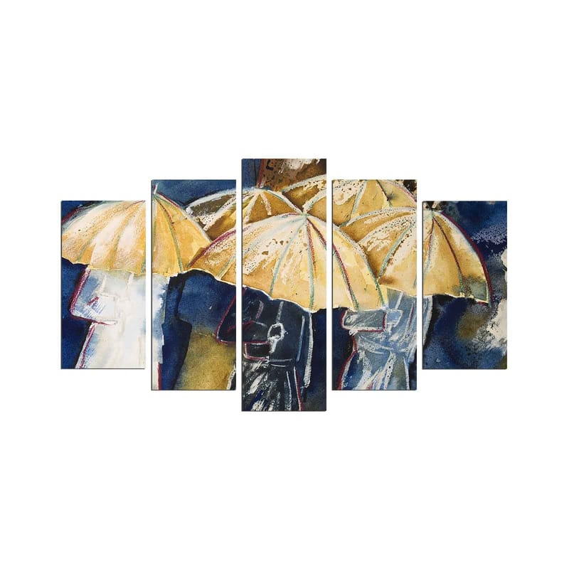 Dekorativ MDF-maling 5-Deler 20x60 cm, Flerfarget