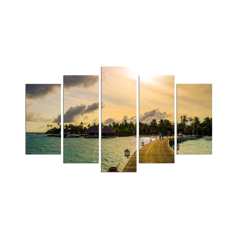 Dekorativ MDF-maling 5-Deler 20x60 cm, Flerfarget