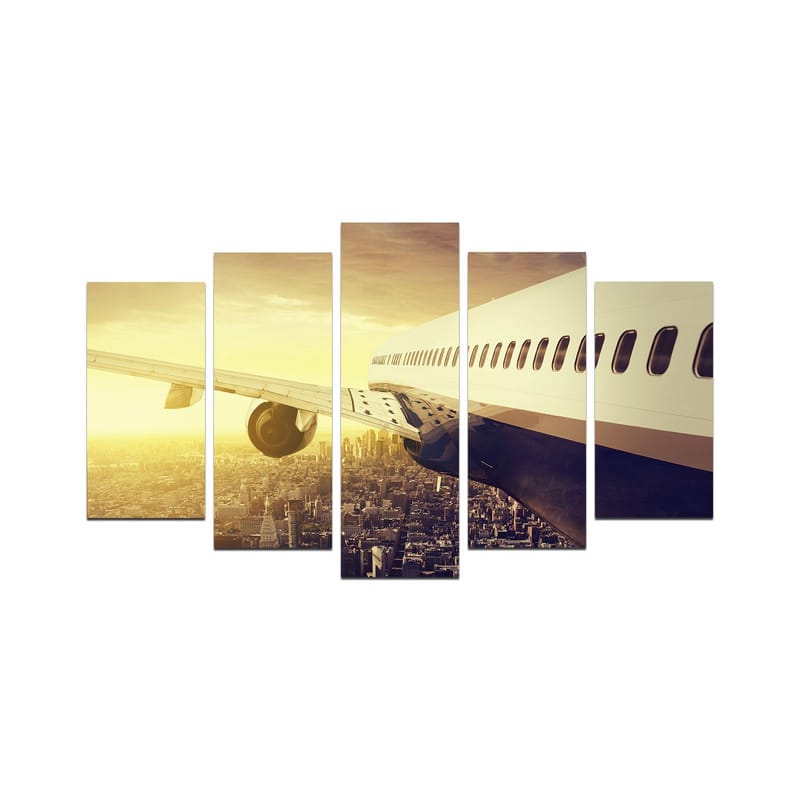 Dekorativ MDF-maling 5-Deler 20x60 cm, Flerfarget