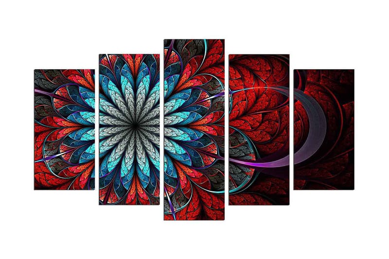 Dekorativ MDF-maling 5-Deler 20x60 cm, Flerfarget