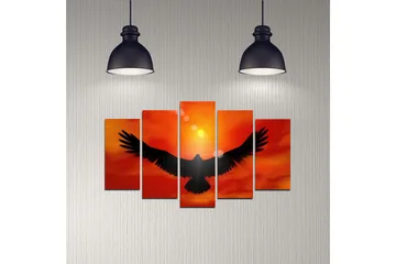 Dekorativ MDF-maling 5-Deler 20x60 cm - Flerfarget - Interiør - Maleri & posters - Lerretsbilder