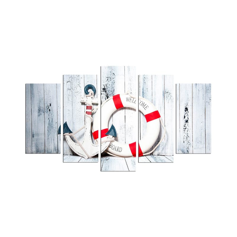 Dekorativ MDF-maling 5-Deler 20x60 cm, Flerfarget