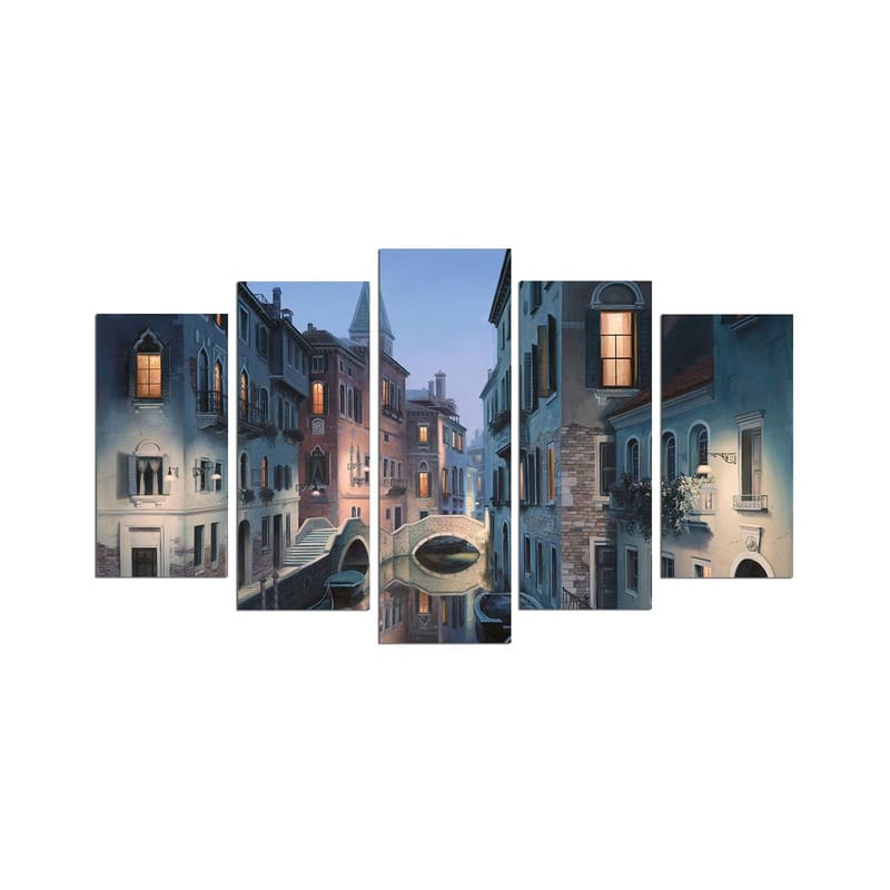 Dekorativ MDF-maling 5-Deler 20x60 cm, Flerfarget