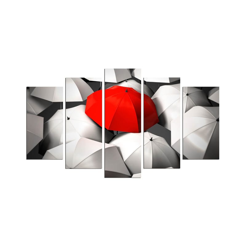 Dekorativ MDF-maling 5-Deler 20x60 cm, Flerfarget