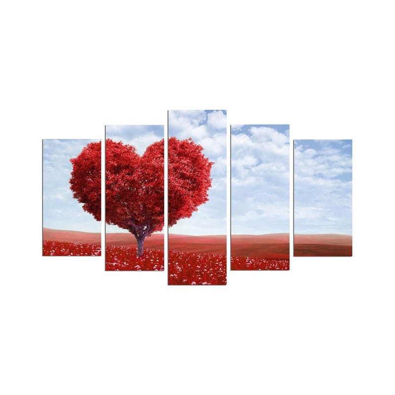 Dekorativ MDF-maling 5-Deler 20x60 cm, Flerfarget