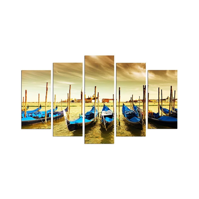 Dekorativ MDF-maling 5-Deler 20x60 cm, Flerfarget