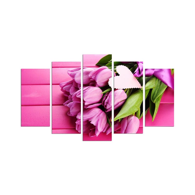 Dekorativ MDF-maling 5-Deler 20x60 cm, Flerfarget