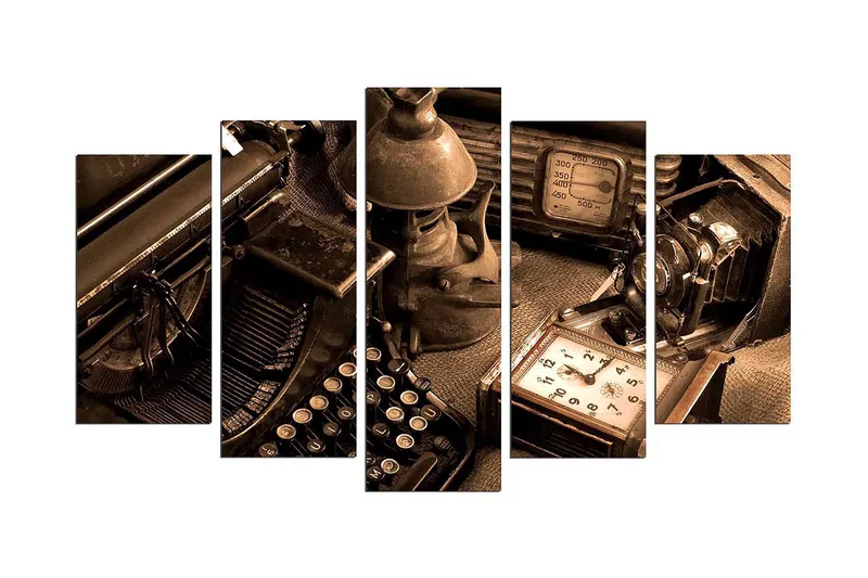 Dekorativ MDF-maling 5-Deler 20x60 cm, Flerfarget