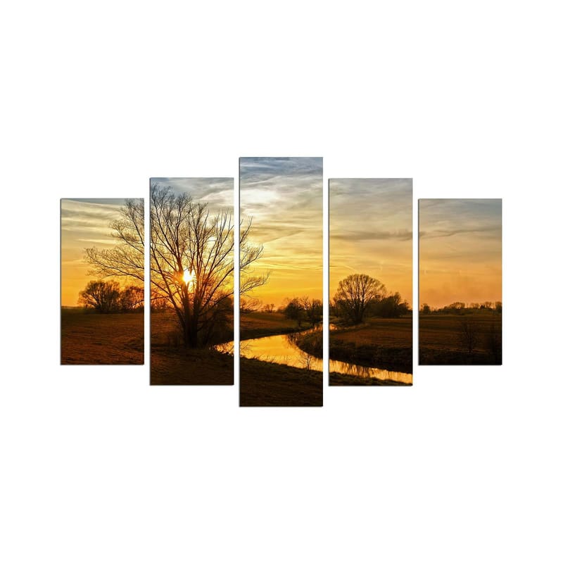 Dekorativ MDF-maling 5-Deler 20x60 cm, Flerfarget