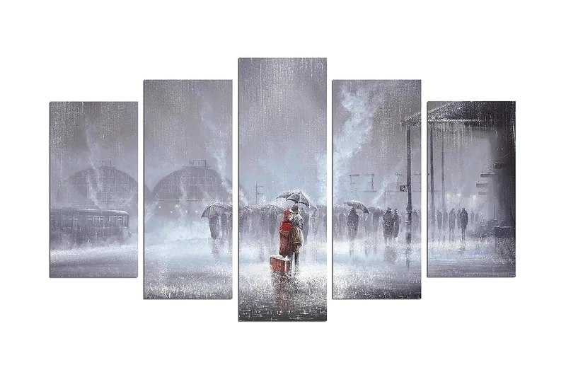 Dekorativ MDF-maling 5-Deler 20x60 cm, Flerfarget