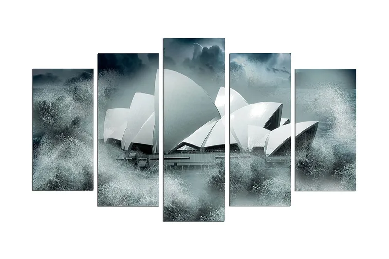 Dekorativ MDF-maling 5-Deler 20x60 cm, Flerfarget