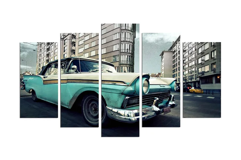 Dekorativ MDF-maling 5-Deler 20x60 cm, Flerfarget