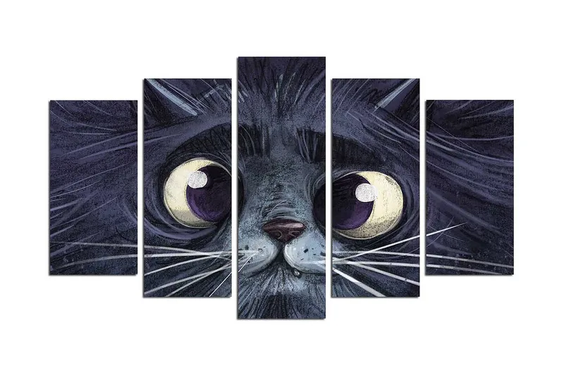 Dekorativ MDF-maling 5-Deler 20x60 cm, Flerfarget