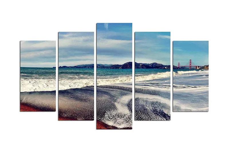 Dekorativ MDF-maling 5-Deler 20x60 cm, Flerfarget