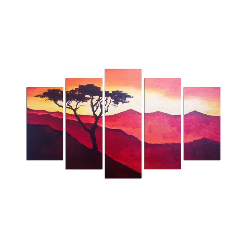 Dekorativ MDF-maling 5-Deler 20x60 cm, Flerfarget