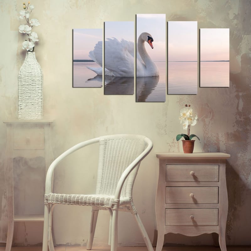 Dekorativ MDF-maling 5-Deler 20x60 cm - Flerfarget - Interiør - Maleri & posters - Lerretsbilder