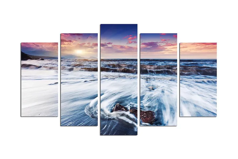 Dekorativ MDF-maling 5-Deler 20x60 cm, Flerfarget