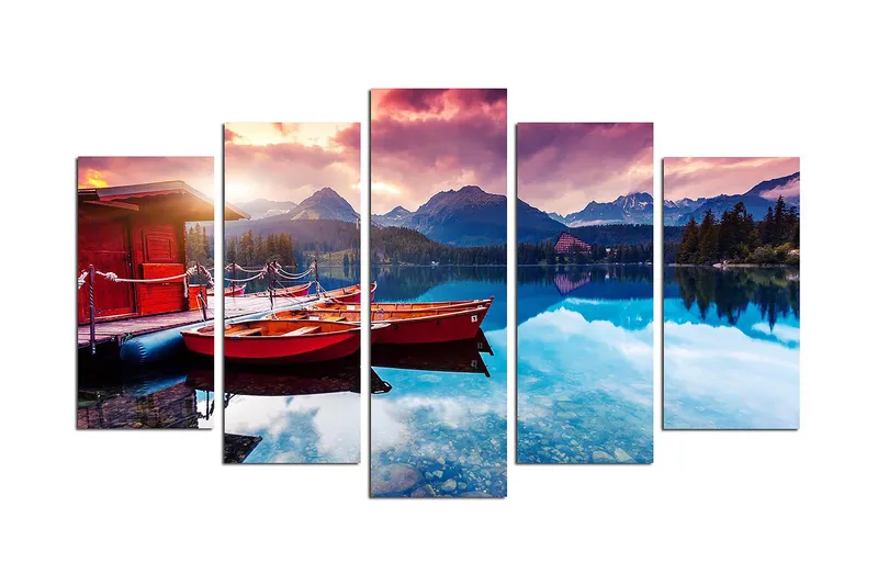 Dekorativ MDF-maling 5-Deler 20x60 cm, Flerfarget