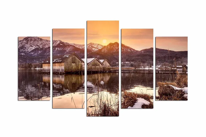 Dekorativ MDF-maling 5-Deler 20x60 cm, Flerfarget