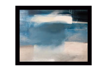Innrammet lerret i tre - 41x56 cm - Abstrakt komposisjon med myke blå nyanser - Blå / Lys grå / Hvit - Interiør - Maleri & posters - Lerretsbilder