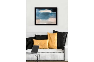 Innrammet lerret i tre - 41x56 cm - Abstrakt komposisjon med myke blå nyanser - Blå / Lys grå / Hvit - Interiør - Maleri & posters - Lerretsbilder