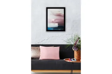 Innrammet lerret i tre - 41x56 cm - Abstrakt komposisjon med myke fargeoverganger - Lys blå / Rosa / Mørk blå - Interiør - Maleri & posters - Lerretsbilder
