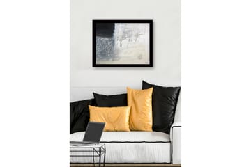 Innrammet lerret i tre - 41x56 cm - Abstrakt komposisjon med svarte og hvite nyanser - Svart / Hvit / Grå - Interiør - Maleri & posters - Lerretsbilder