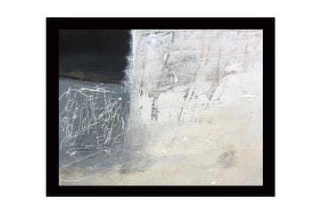 Innrammet lerret i tre - 41x56 cm - Abstrakt komposisjon med svarte og hvite nyanser - Svart / Hvit / Grå - Interiør - Maleri & posters - Lerretsbilder