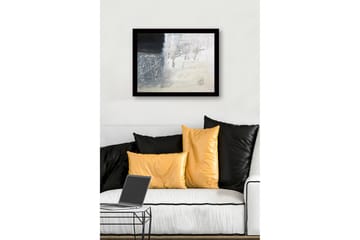 Innrammet lerret i tre - 41x56 cm - Abstrakt komposisjon med svarte og hvite nyanser - Svart / Hvit / Grå - Interiør - Maleri & posters - Lerretsbilder
