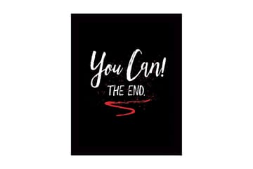 Innrammet lerret i tre - 41x56 cm - Inspirerende tekst med oppfordring og avslutning - Hvit / Rød / Svart - Interiør - Maleri & posters - Lerretsbilder