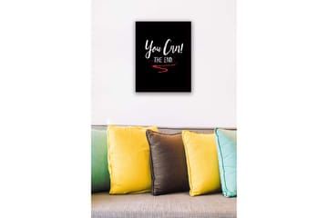 Innrammet lerret i tre - 41x56 cm - Inspirerende tekst med oppfordring og avslutning - Hvit / Rød / Svart - Interiør - Maleri & posters - Lerretsbilder