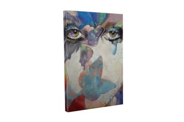 Lerretsbilde - Øyne med abstrakte fargetoner og drømmende bakgrunn - Grønn / Blå / Rosa - Interiør - Maleri & posters - Lerretsbilder