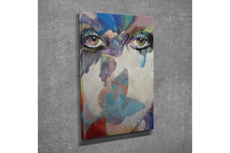 Lerretsbilde - Øyne med abstrakte fargetoner og drømmende bakgrunn - Grønn / Blå / Rosa - Interiør - Maleri & posters - Lerretsbilder