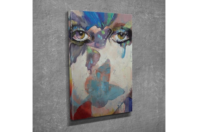 Lerretsbilde - Øyne med abstrakte fargetoner og drømmende bakgrunn - Grønn / Blå / Rosa - Interiør - Maleri & posters - Lerretsbilder