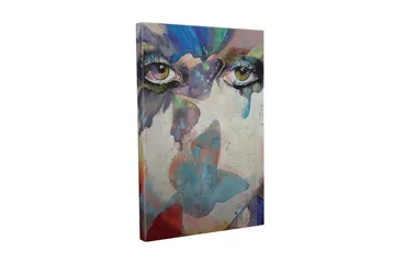 Lerretsbilde - Øyne med abstrakte fargetoner og drømmende bakgrunn - Grønn / Blå / Rosa - Interiør - Maleri & posters - Lerretsbilder