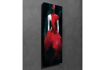 Lerretsbilde 30x80 cm - Elegant kjole i rød nyanse - Rød / Svart - Interiør - Maleri & posters - Lerretsbilder