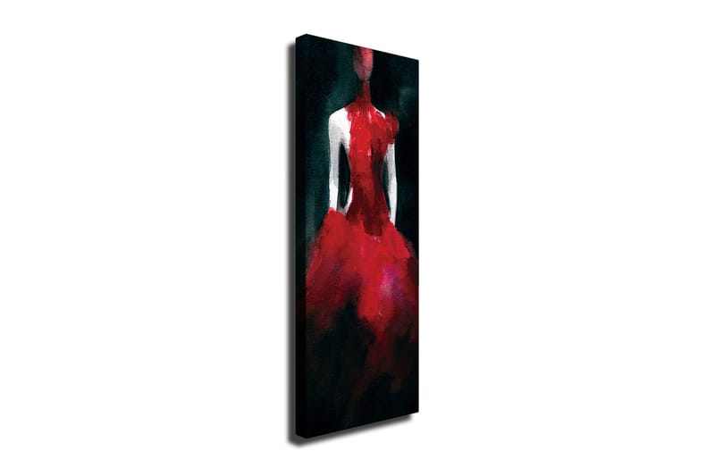 Lerretsbilde 30x80 cm - Elegant kjole i rød nyanse - Rød / Svart - Interiør - Maleri & posters - Lerretsbilder