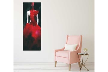 Lerretsbilde 30x80 cm - Elegant kjole i rød nyanse - Rød / Svart - Interiør - Maleri & posters - Lerretsbilder