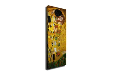 Lerretsbilde 30x80 cm - Følelsesmessig omfavnelse mellom to elskere - Gull / Grønn / Rød - Interiør - Maleri & posters - Lerretsbilder